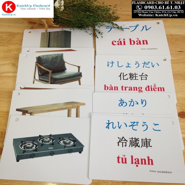 Flashcard tiếng Nhật cho bé KatchUp Chủ đề Đồ dùng